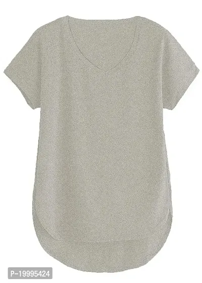 THE BLAZZE 1321 Womens Basic V-Neck Short Sleeves Cotton Stylish Up and Down T-Shirt for Women