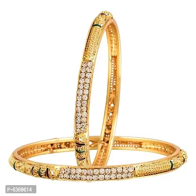 GOLD PLATED GOLD COLOUR WHITE STONE AND ENEMOL MODEL  LATEST DESIGN GIRLS AND WOMEN BANGLES, LOOK LIKE REAL GOLD COLOUR-thumb0