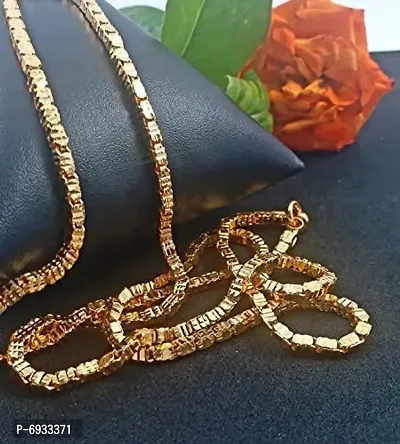 22K GOLD PLATED BOX MODEL CHAINS FOR WOMENS AND GIRLS