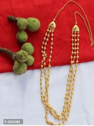 22K GOLD PLATED 3 LAYER BALL CHAINS FOR WOMENS AND GIRLS