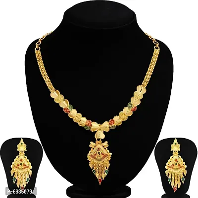 22K GOLD PLATED LATEST DESIGN ENAMELED NECKLES WIT EARNINGS FOR WOMENS AND GIRLS-thumb0