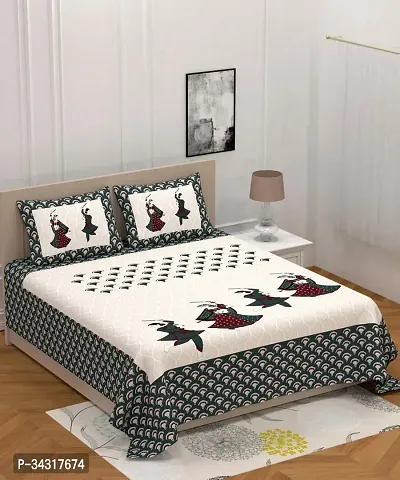 Comfortable Cotton Printed Double Bedsheet with Pillow Covers