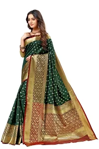 Elegant Silk Cotton Saree With Blouse Piece For Women-thumb1