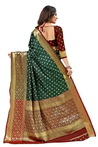 Elegant Silk Cotton Saree With Blouse Piece For Women-thumb3