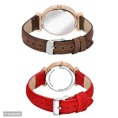 HRV Bty Dial Brown And Red Leather Analog Women and Girls Watch-thumb3