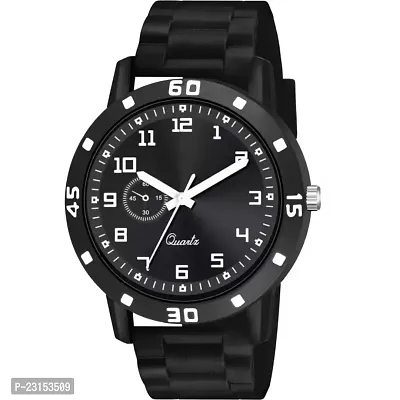 Men Stylish Black PU Analog Watch-thumb2