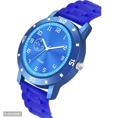 Men Stylish Blue PU Analog Watch-thumb3