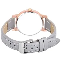 HRV Grey Leather Belt Folwer Grey Dial Girls and Women Analog Watch-thumb2