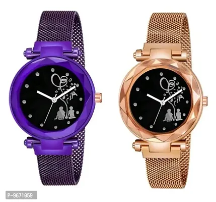 Stylish Fancy Metal Analog Watches For Women And Girls-thumb0