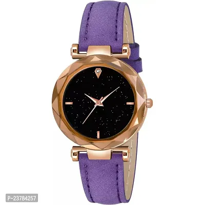 HRV  Purple DESIGNER LEATHER BELT Women WATCH