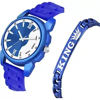 Men Stylish Blue PU Analog Watch-thumb1