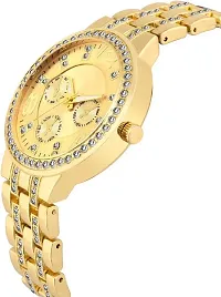 Golden Analog Watch With Metal Strap-thumb2