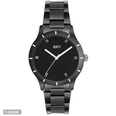 Women's Black Analog Watch With Metal Strap-thumb0