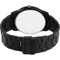 Men's Black Analog Watch With Metal Strap-thumb1