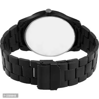 Men's Black Analog Watch With Metal Strap-thumb2