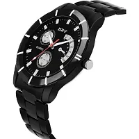 Men's Black Analog Watch With Metal Strap-thumb2