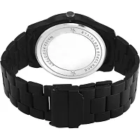 Men's Black Analog Watch With Metal Strap-thumb1