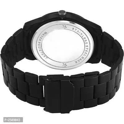 Men's Black Analog Watch With Metal Strap-thumb2