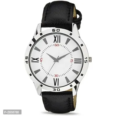New Black Synthetic Leather Analog Wrist Watch for Men-thumb0