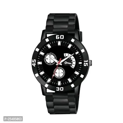 Bolun Black Crono new Dial Cash Bumper Pu Men Analog Men And Boys Watch-thumb0