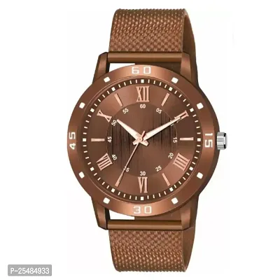 Bolun Brown Copper Roman Dial With King Brown Bracelet PU Men And Boys Watch-thumb2