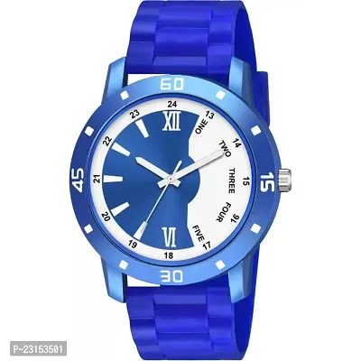 Men Stylish Blue PU Analog Watch-thumb2