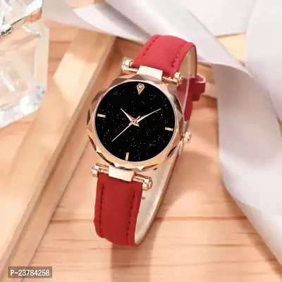 HRV  Red DESIGNER LEATHER BELT Women WATCH-thumb2