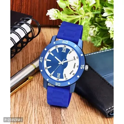 Men Stylish Blue PU Analog Watch-thumb0