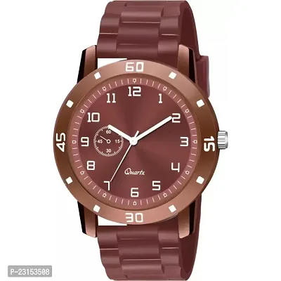 Men Stylish Brown PU Analog Watch-thumb2