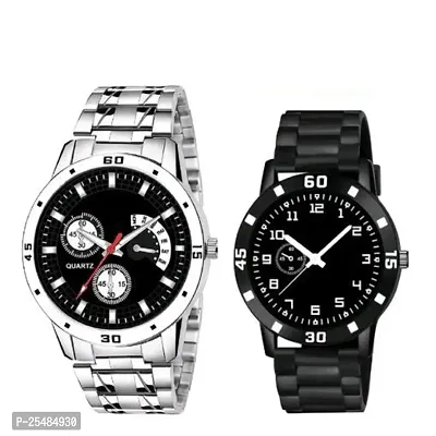 Bolun Silver Metal And PU Men and Boys Watch