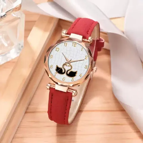 HRV Slim Dial Leather Belt Women Watch