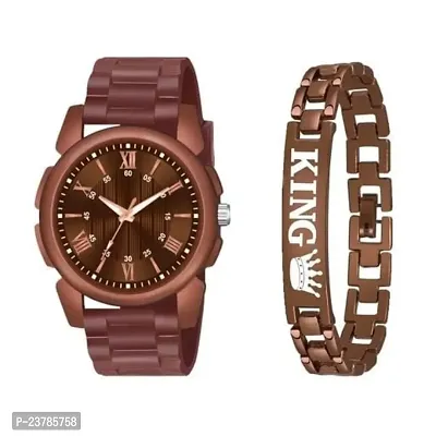 HRV Kacho Copper Roman Brown Pu And King Bracelet Men Watch-thumb0