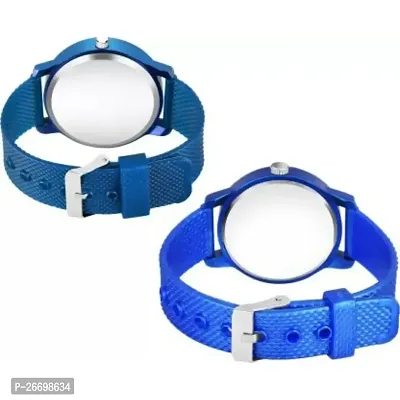 HRV Blue King Queen Dial PU Strep Couple Men And Women Watch-thumb3