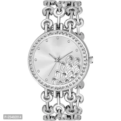 HRV Silver Peacock Three Line Belt  Girls and Women Watch-thumb2