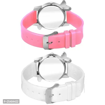 HRV Bty Cash Pink and White Pu Blet Combo Women and Girls Watch-thumb3