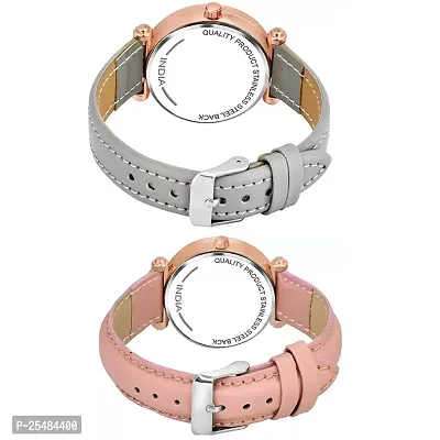 HRV Bty Dial Grey And Pink Leather Analog Women and Girls Watch-thumb3