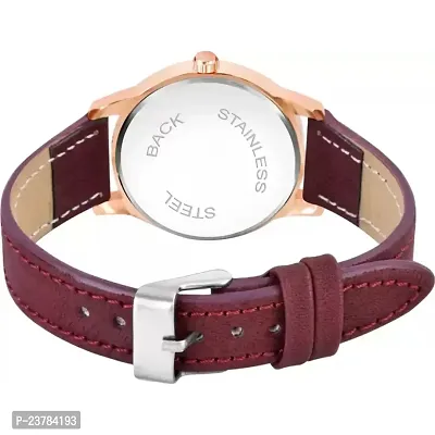 HRV Queen Dial Pink Leather Strap Watch For Girls-thumb4