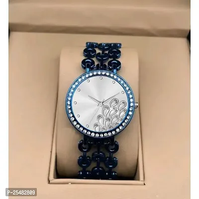 HRV Blue Peacock Metal Girls and Women Watch-thumb0