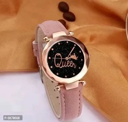 Stylish Fancy Leather Analog Watches For Women And Girls-thumb0