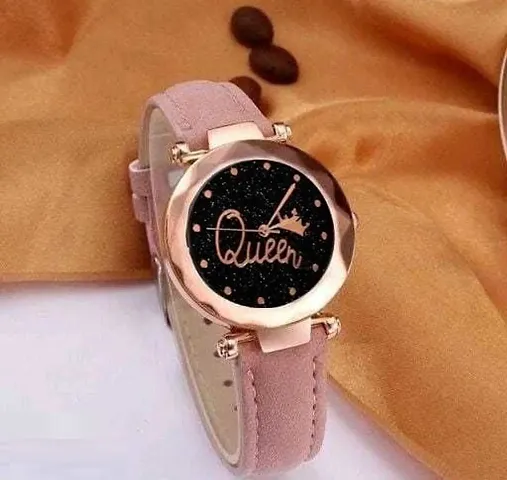 Stylish Synthetic Leather Analog Watches For Women Pack Of 1