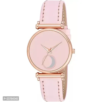 HRV Pink Moon Dial Leather Strap  Watch For Girls-thumb2