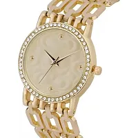 HRV Gold Round Cash Gold Thik Belt Women Watch-thumb2