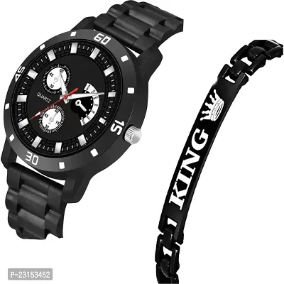 Men Stylish Black PU Analog Watch-thumb2