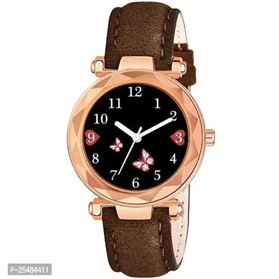 HRV Rose Cash Brown Leather Belt Analog Women and Girls Watch-thumb0