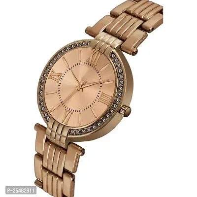 HRV Roman Rose Dial BD Rose Belt Girls and Women Watch-thumb3