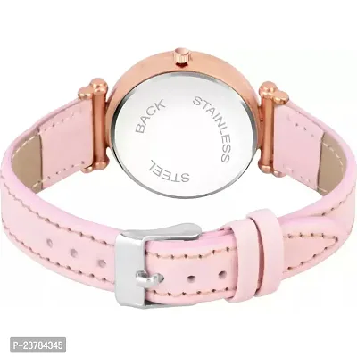 HRV Pink Moon Dial Leather Strap  Watch For Girls-thumb4