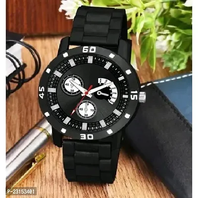 Men Stylish Black PU Analog Watch-thumb0