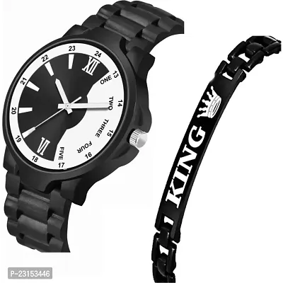 Men Stylish Black PU Analog Watch-thumb2