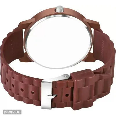 Men Stylish Brown PU Analog Watch-thumb4