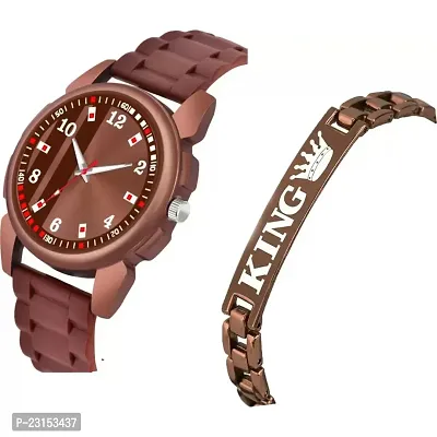 Men Stylish Brown PU Analog Watch-thumb2